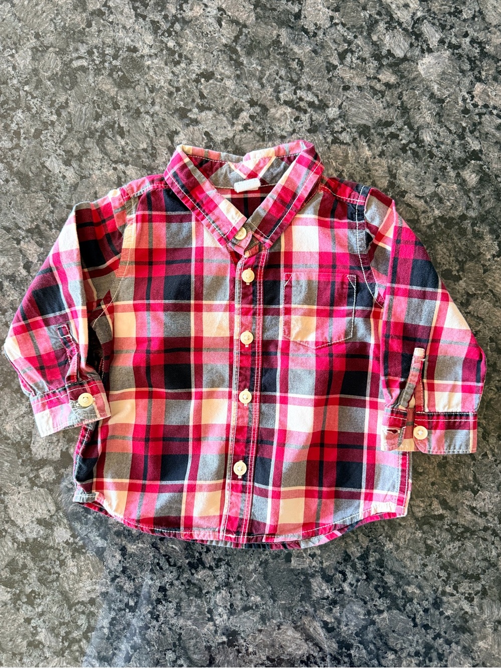 3/$15 Baby GAP Plaid Button-Up Shirt 12-18M Long Sleeve Shirt Holiday Outfit